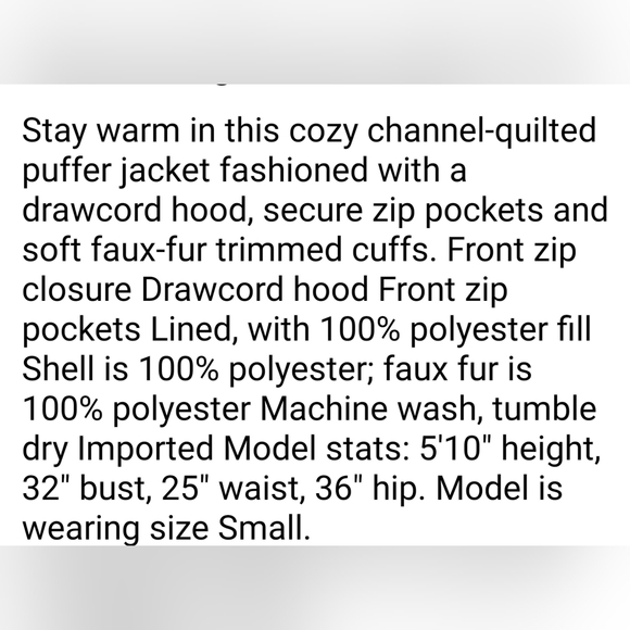 NWT Laundry by Shelli Segal puffer jacket with hood in cognac size medium - Picture 8 of 16